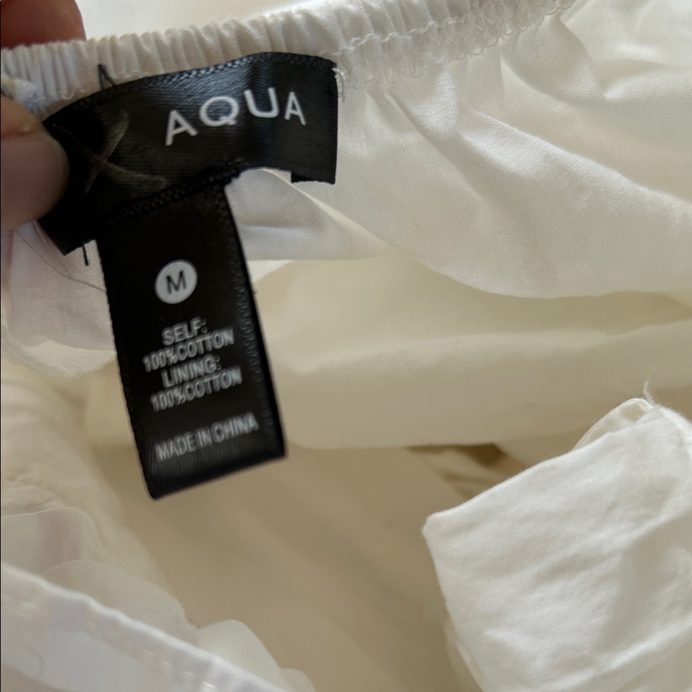 Aqua White Ruffled Tie Back Maxi Dress - Picture 11 of 14